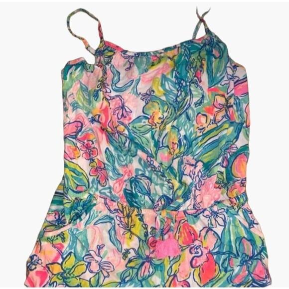 Lilly Pulitzer Romper Size 4-5 Pockets Pull on Style Cotton Aleene Romper in Sur - Picture 3 of 8